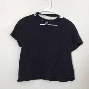 Black V Neck with Choker Neck Cutout